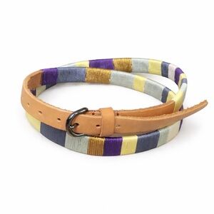 J. CREW Women’s Multicolored Thread Wrapped Thin Leather Belt S
